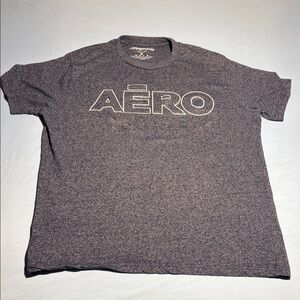 Aeropostale Men's Heather Gray Tee Embossed 3D